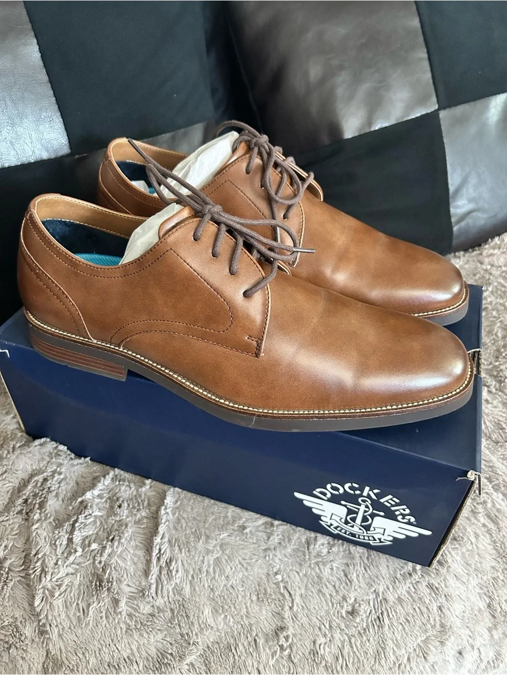 Dockers Brown Leather Derby Dress Shoes